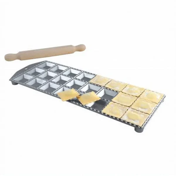 Fabricante de Raviolis de Aluminio & Rodillo de Madera