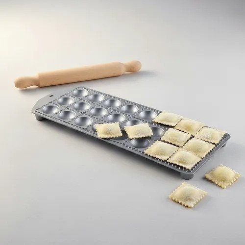 Eppicotispai – Ravioli Maker de aluminio con rodillo, 24 agujeros - Imagen 7