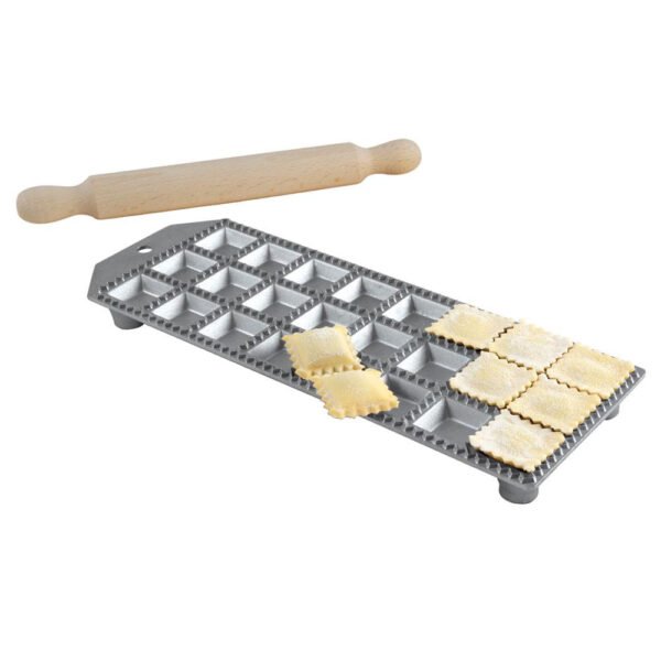 Eppicotispai – Ravioli Maker de aluminio con rodillo, 24 agujeros - Imagen 2