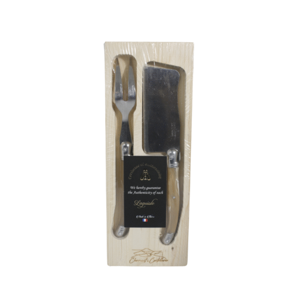 Laguiole Premium - Cortadores de queso de acero inoxidable de 2 piezas, rubio