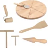 Bisetti - Juego de 7 Piezas para Hacer Pizza y Crepes Caseros