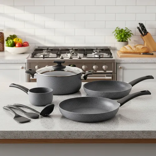 Olympia Rocker - Sartenes más utensilios de cocina, 8 piezas - Imagen 3